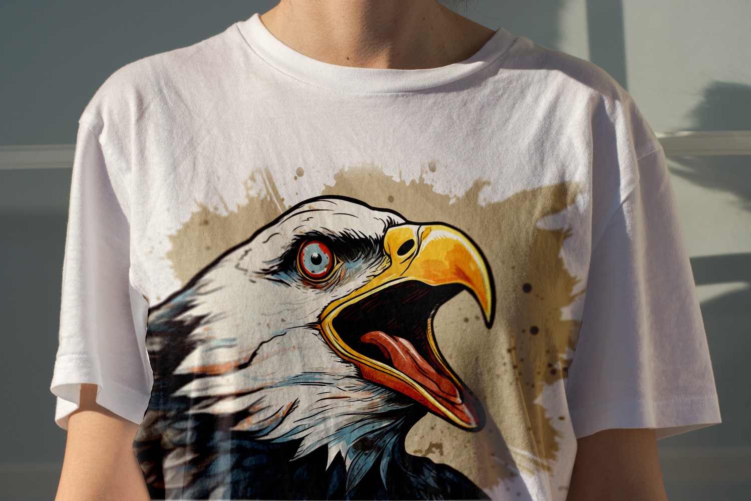 bald eagle funny Animal head peeking on white background 3