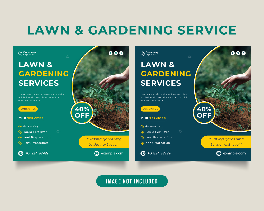 Lawn and gardening social media template