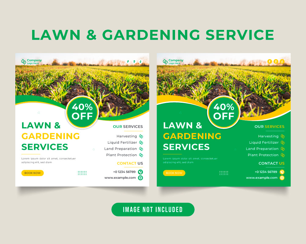 Lawn mowing business promotional poster design