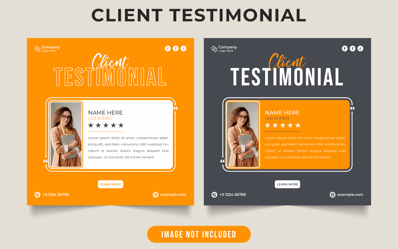 Business review testimonial design