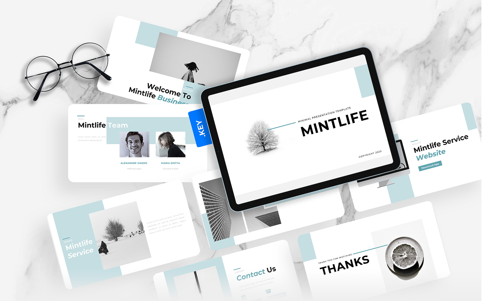 Mintlife – Minimal Keynote Template