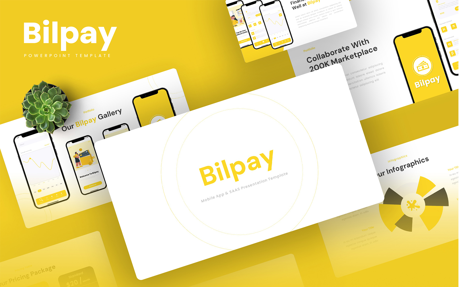 Bilpay – Mobile App & SAAS PowerPoint Template