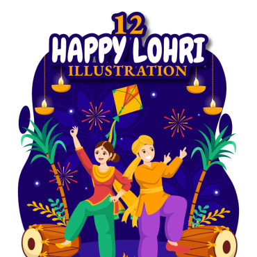 Lohri Lohri Illustrations Templates 380131