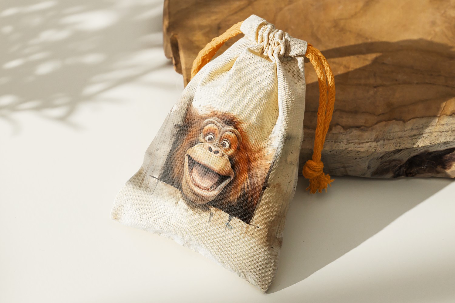 orangutan funny Animal head peeking on white background 3