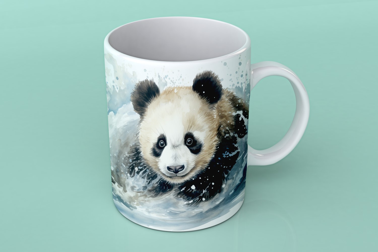 panda funny Animal head peeking on white background 2