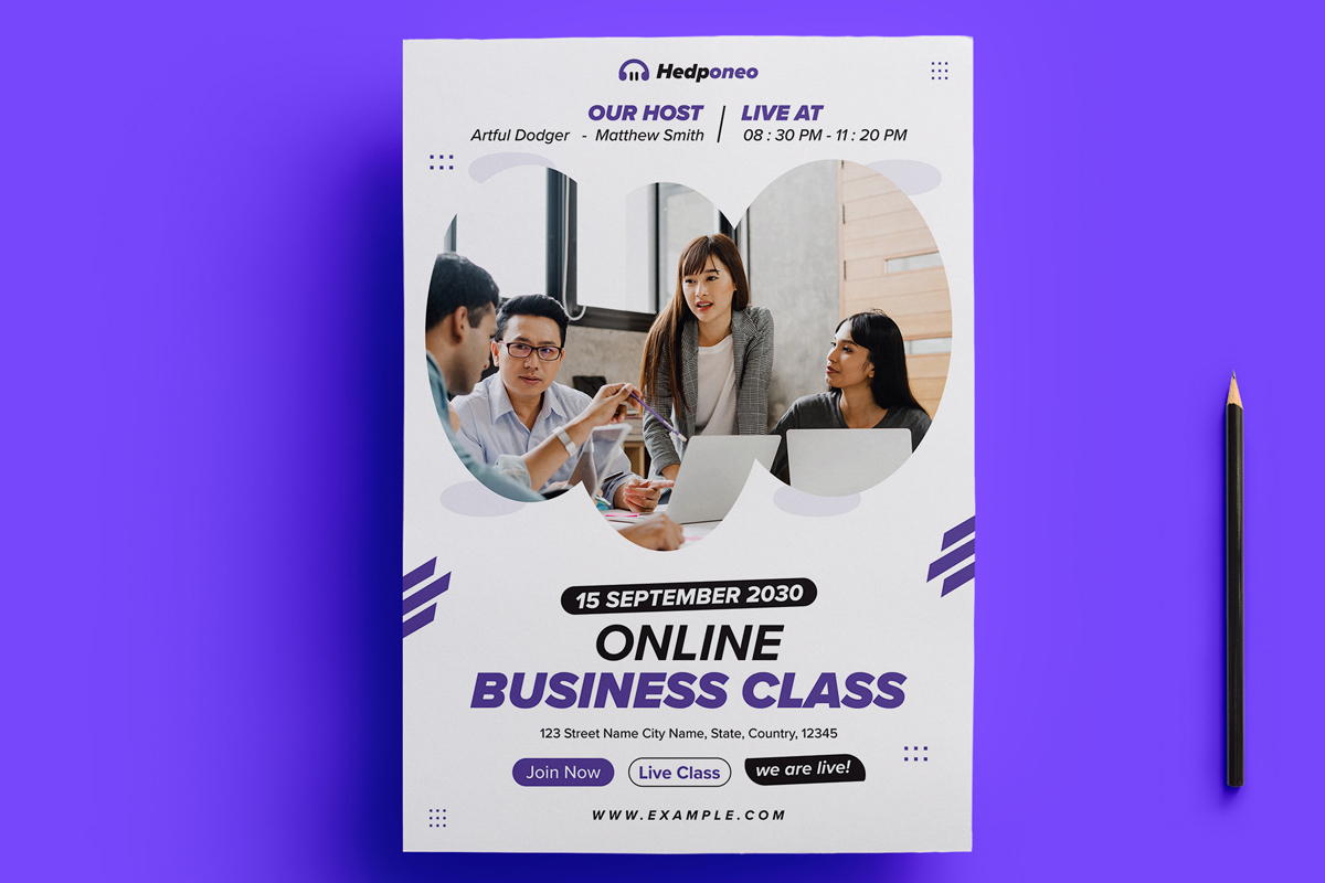 Online Business Class Flyer Template
