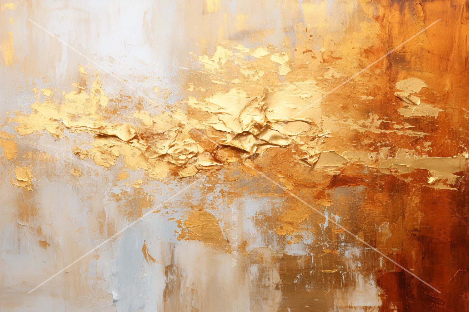 Golden Foil Brush Strokes Artistic Expression 10