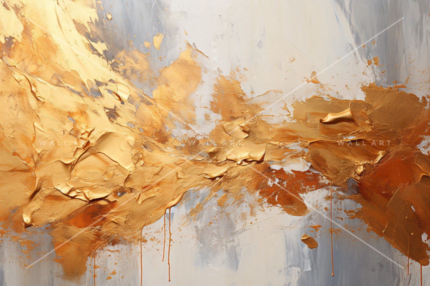 Golden Foil Brush Strokes Artistic Expression 16