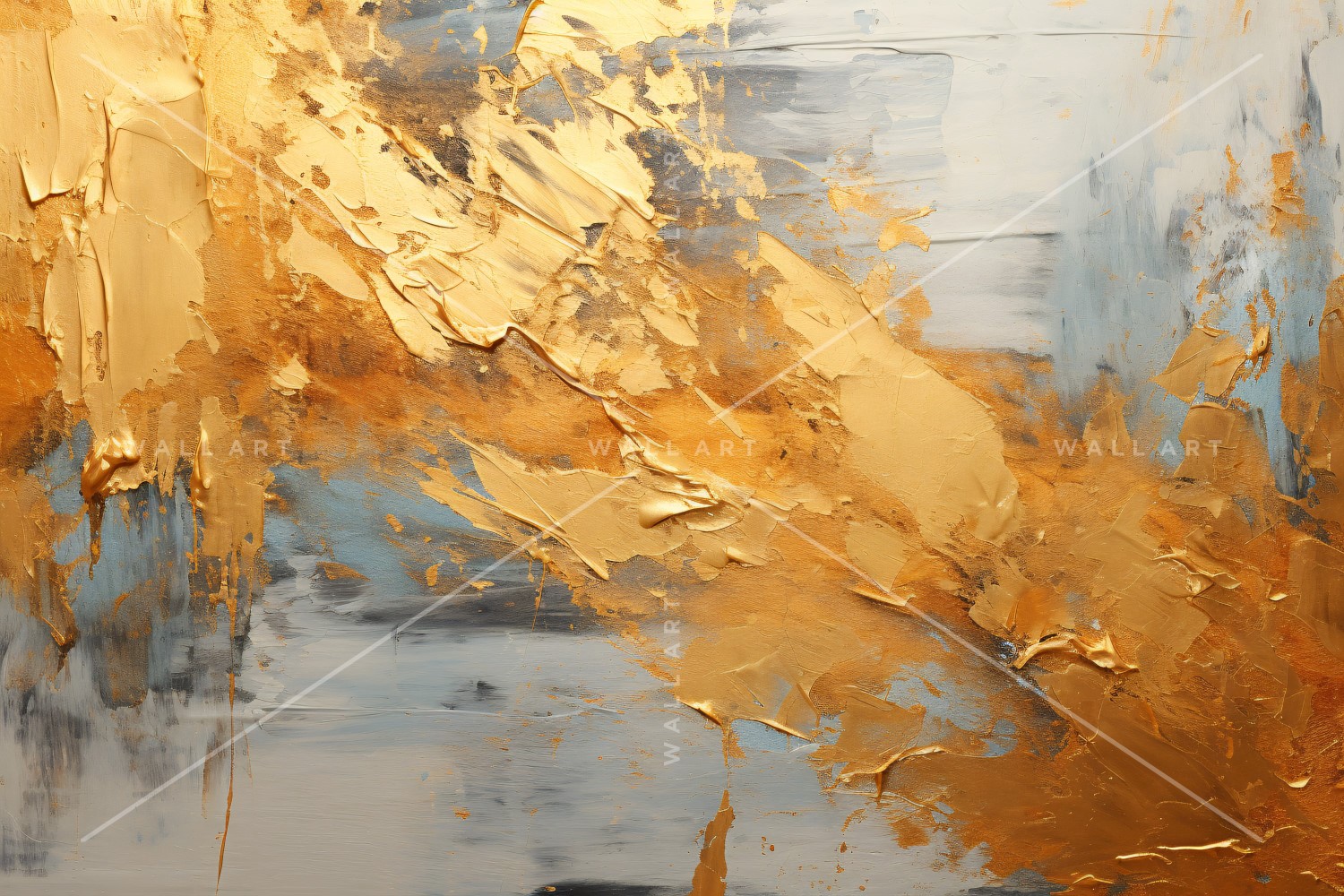 Golden Foil Brush Strokes Artistic Expression 17