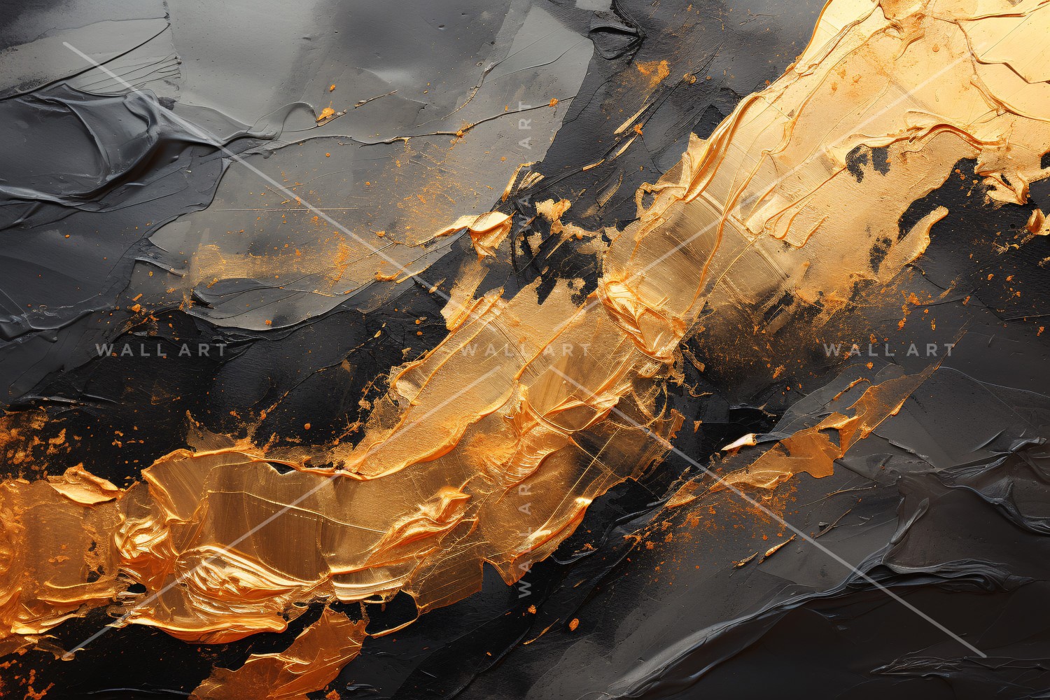 Golden Foil Brush Strokes Artistic Expression 18