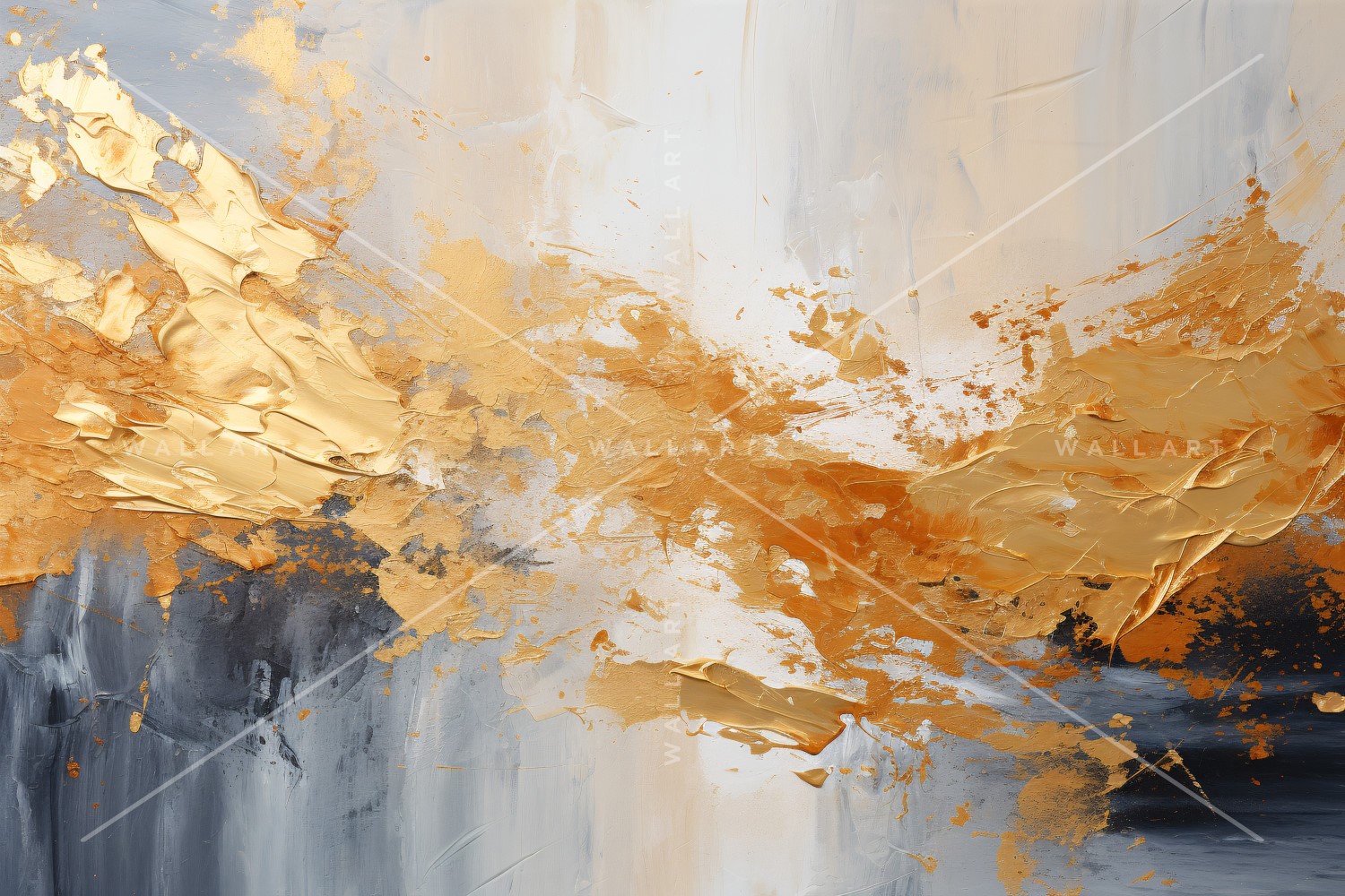 Golden Foil Brush Strokes Artistic Expression 19