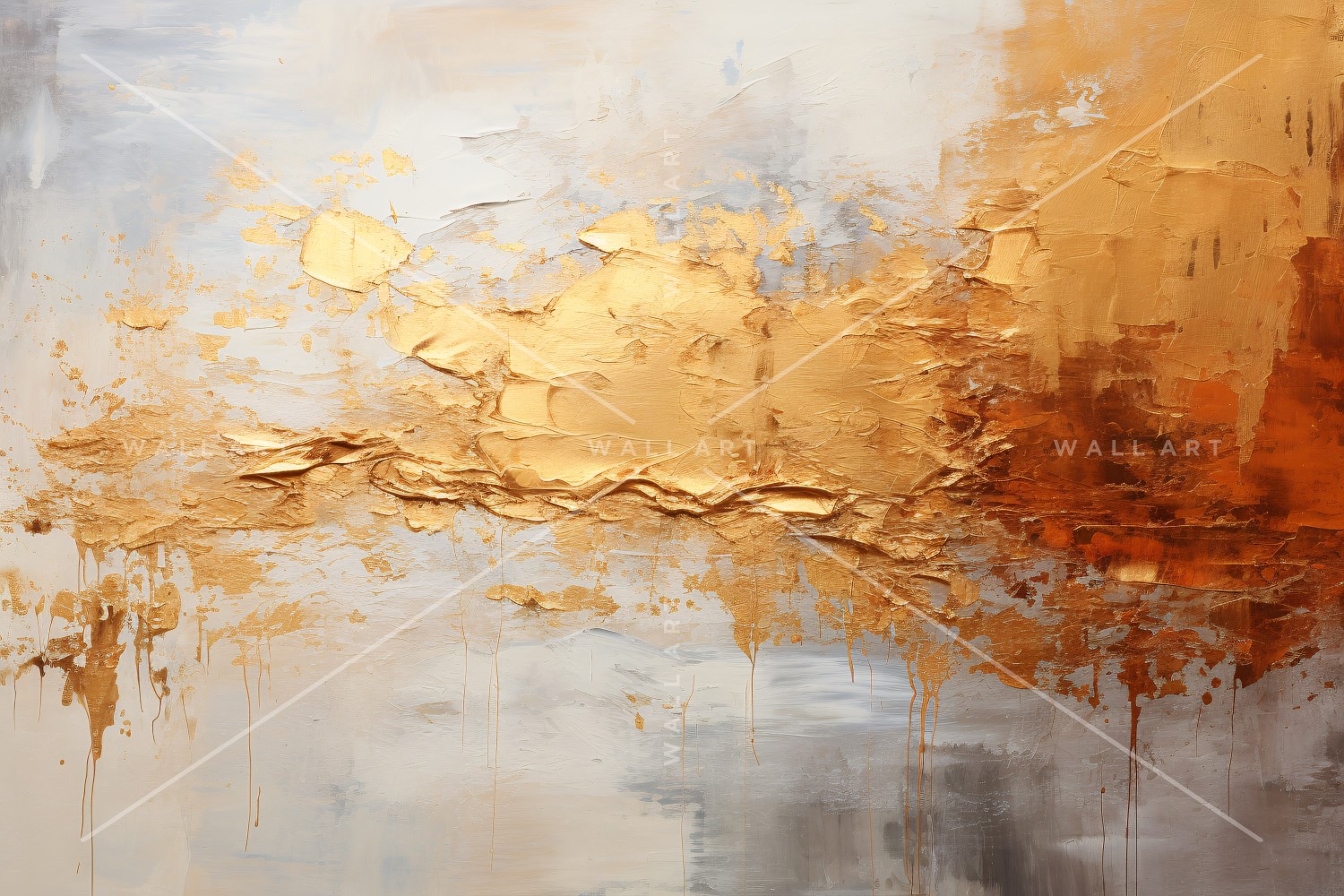 Golden Foil Brush Strokes Artistic Expression 24.