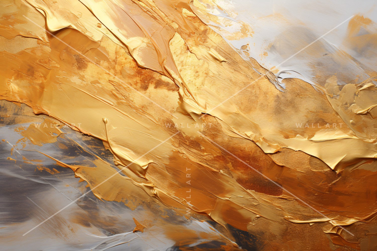 Golden Foil Brush Strokes Artistic Expression 36