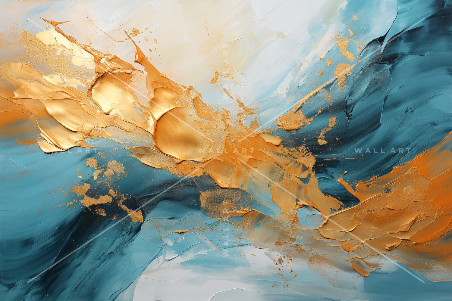 Golden Foil Brush Strokes Artistic Expression 34