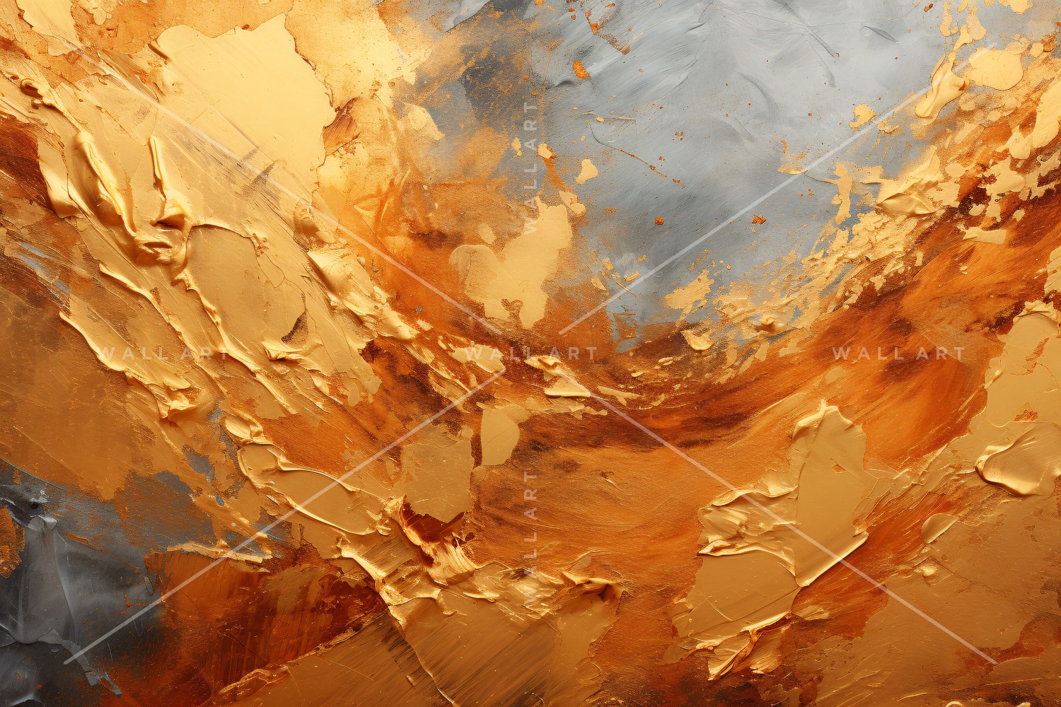 Golden Foil Brush Strokes Artistic Expression 37