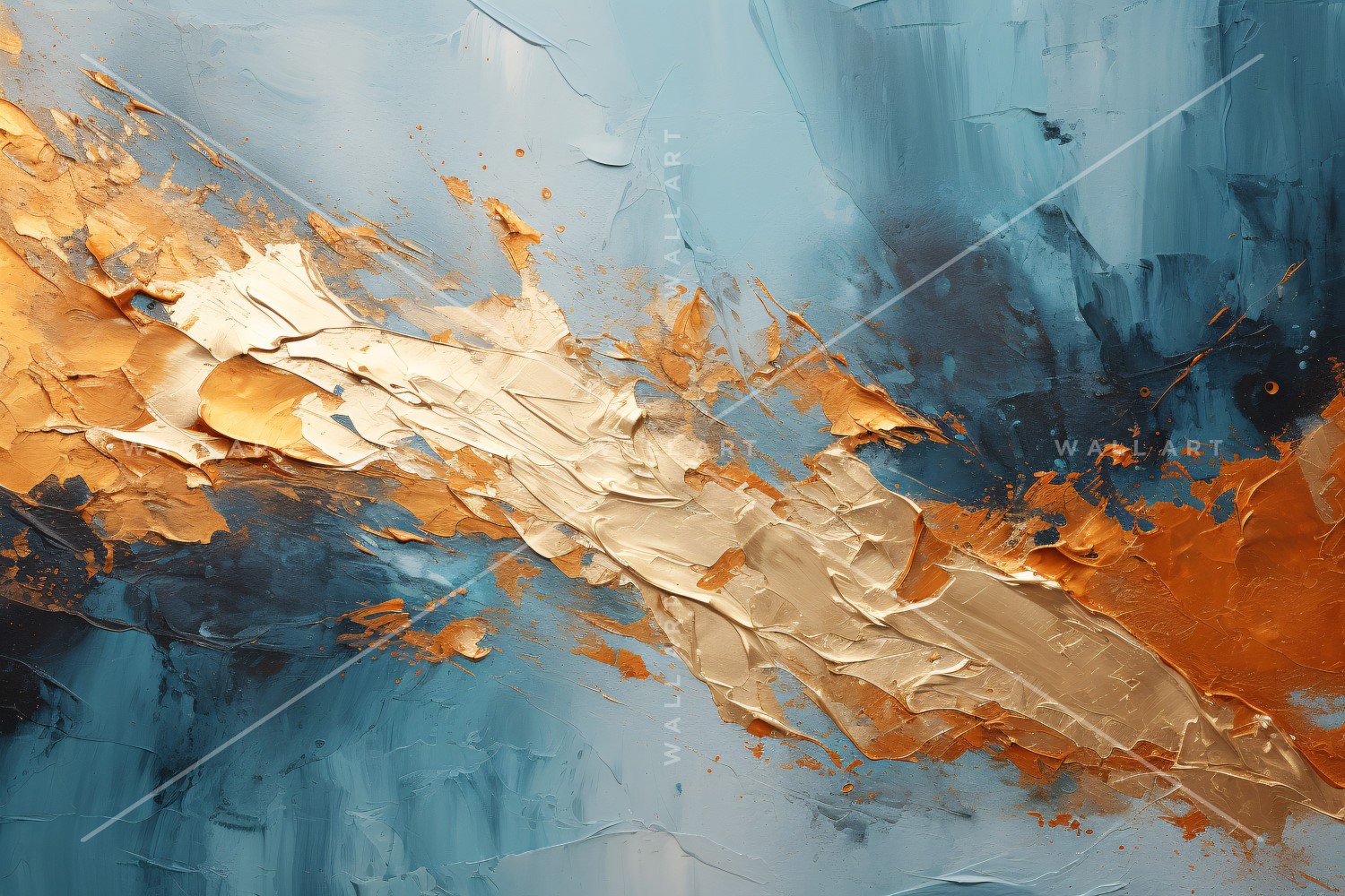 Golden Foil Brush Strokes Artistic Expression 40