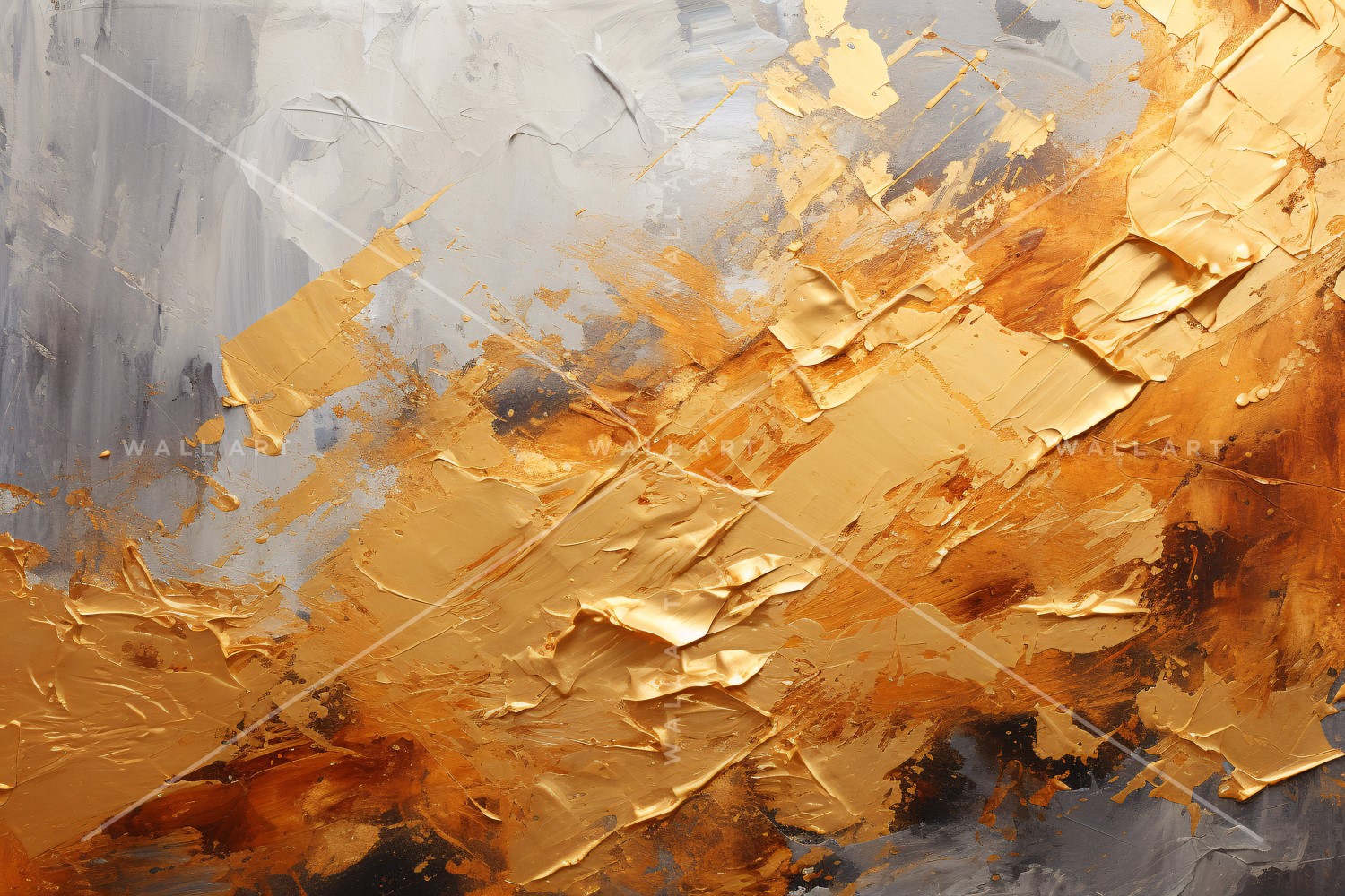 Golden Foil Brush Strokes Artistic Expression 42