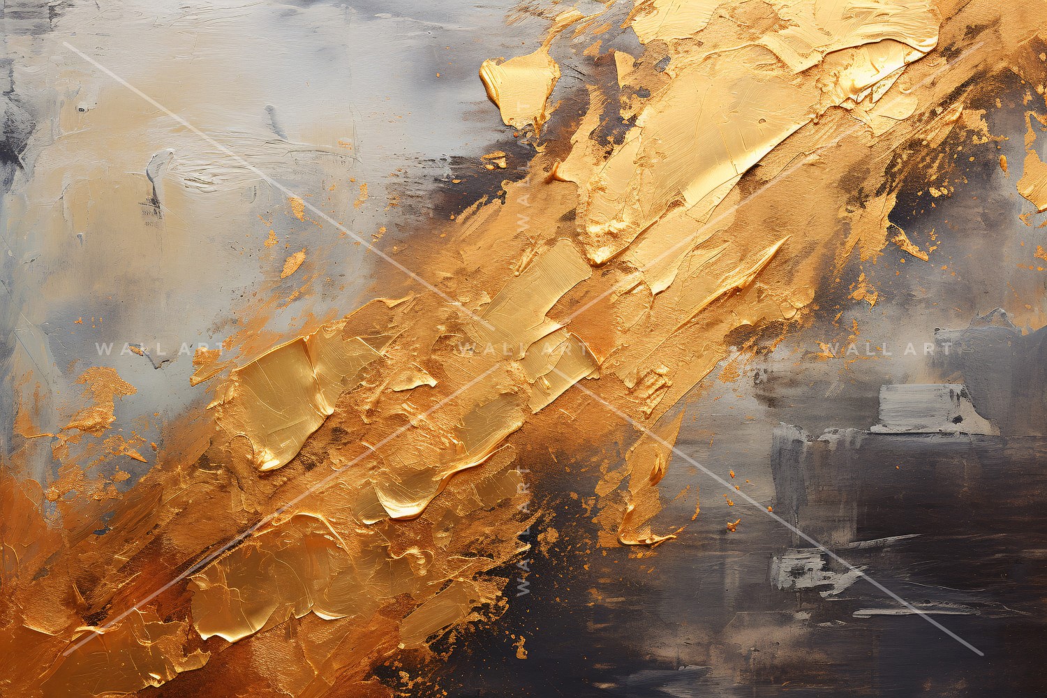 Golden Foil Brush Strokes Artistic Expression 44