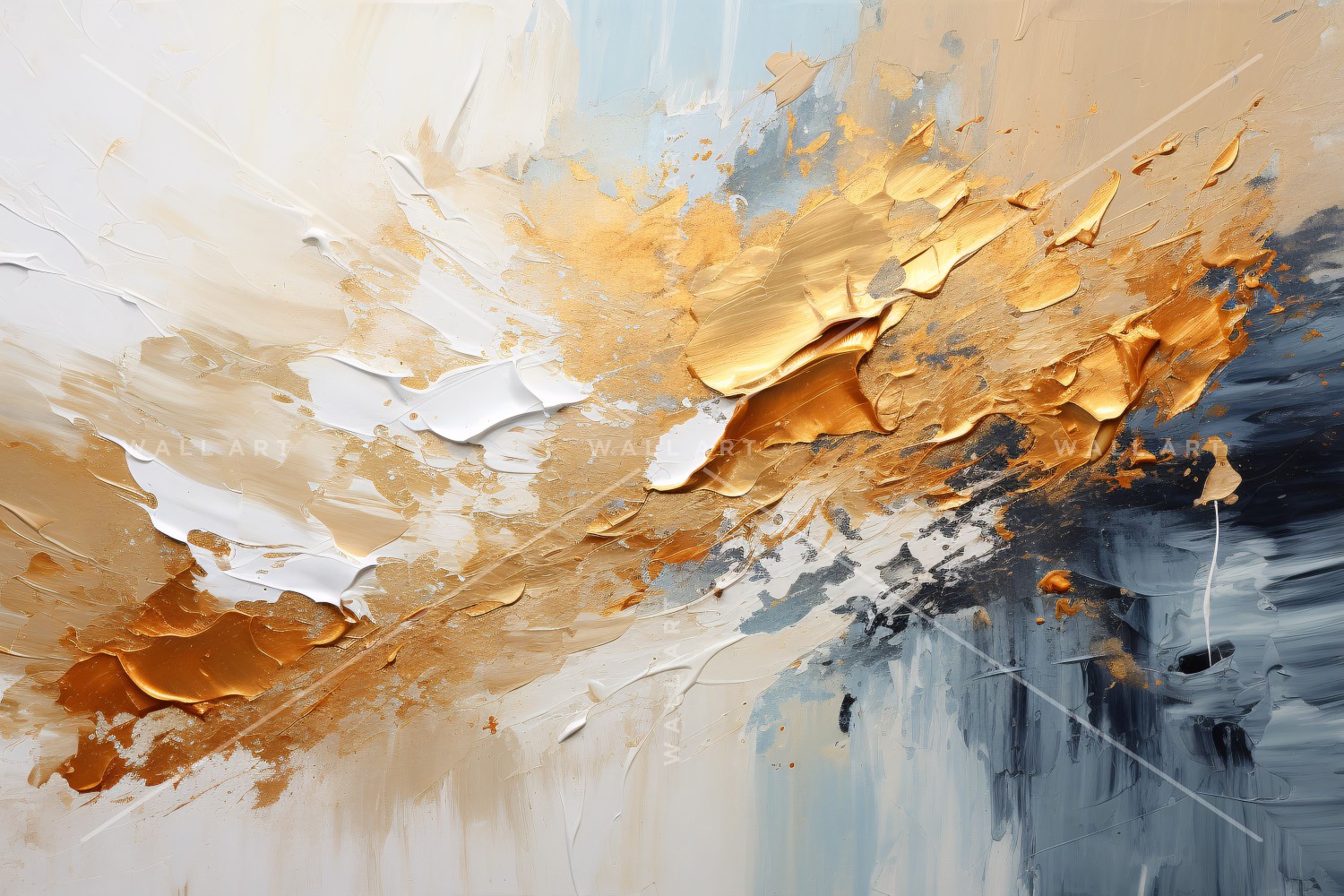 Golden Foil Brush Strokes Artistic Expression 49