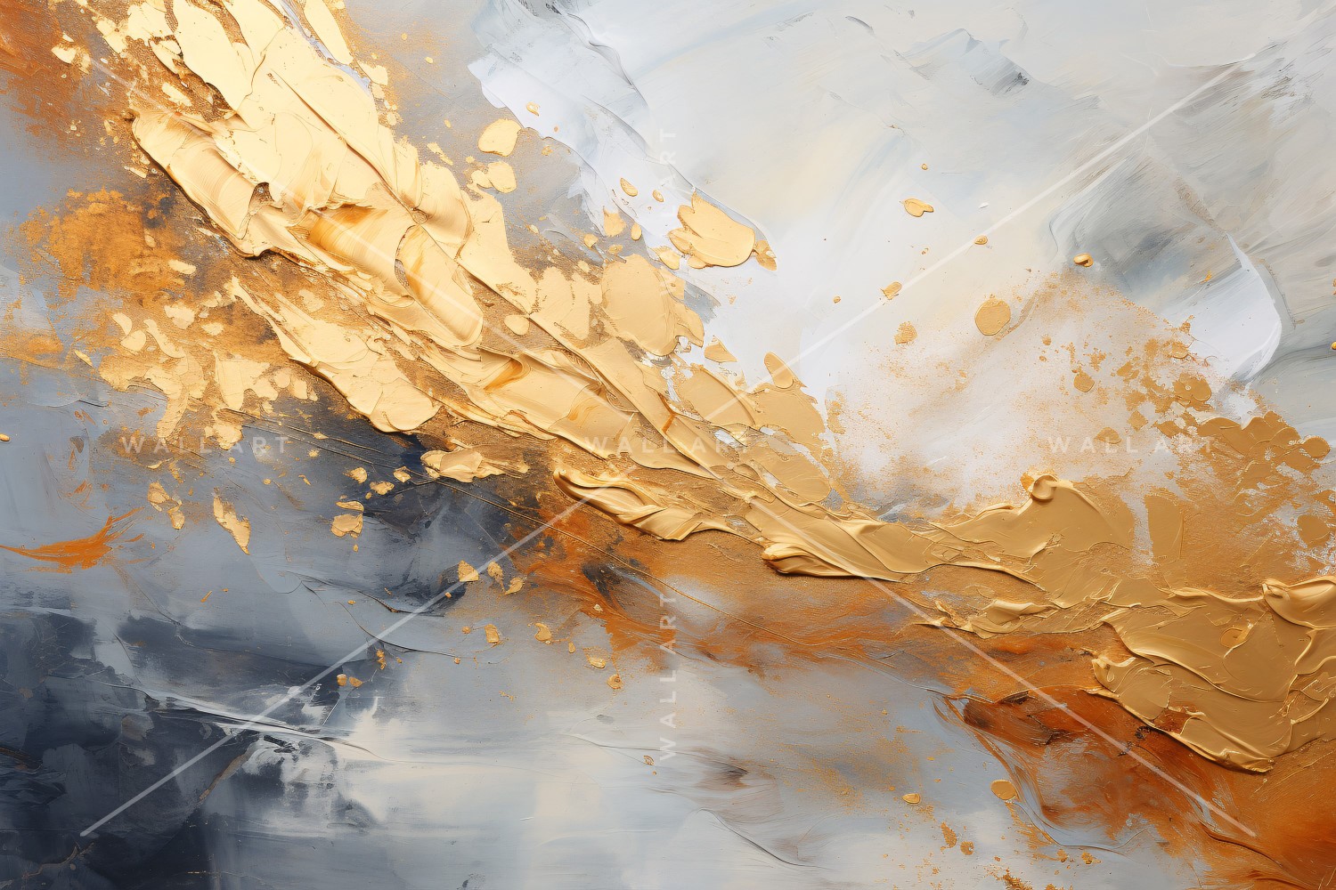 Golden Foil Brush Strokes Artistic Expression 50