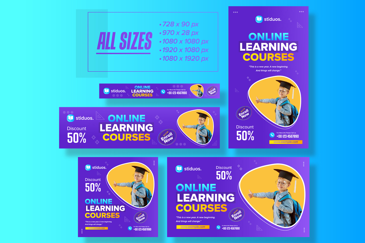 Online Learning Courses Web Ads