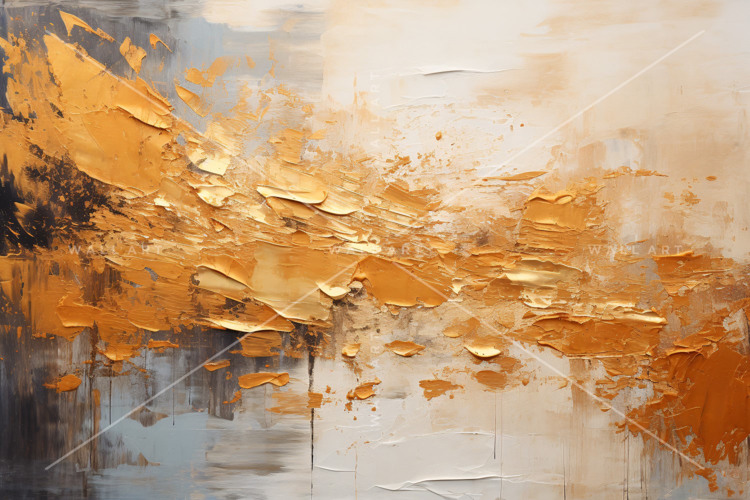 Golden Foil Brush Strokes Artistic Expression 57