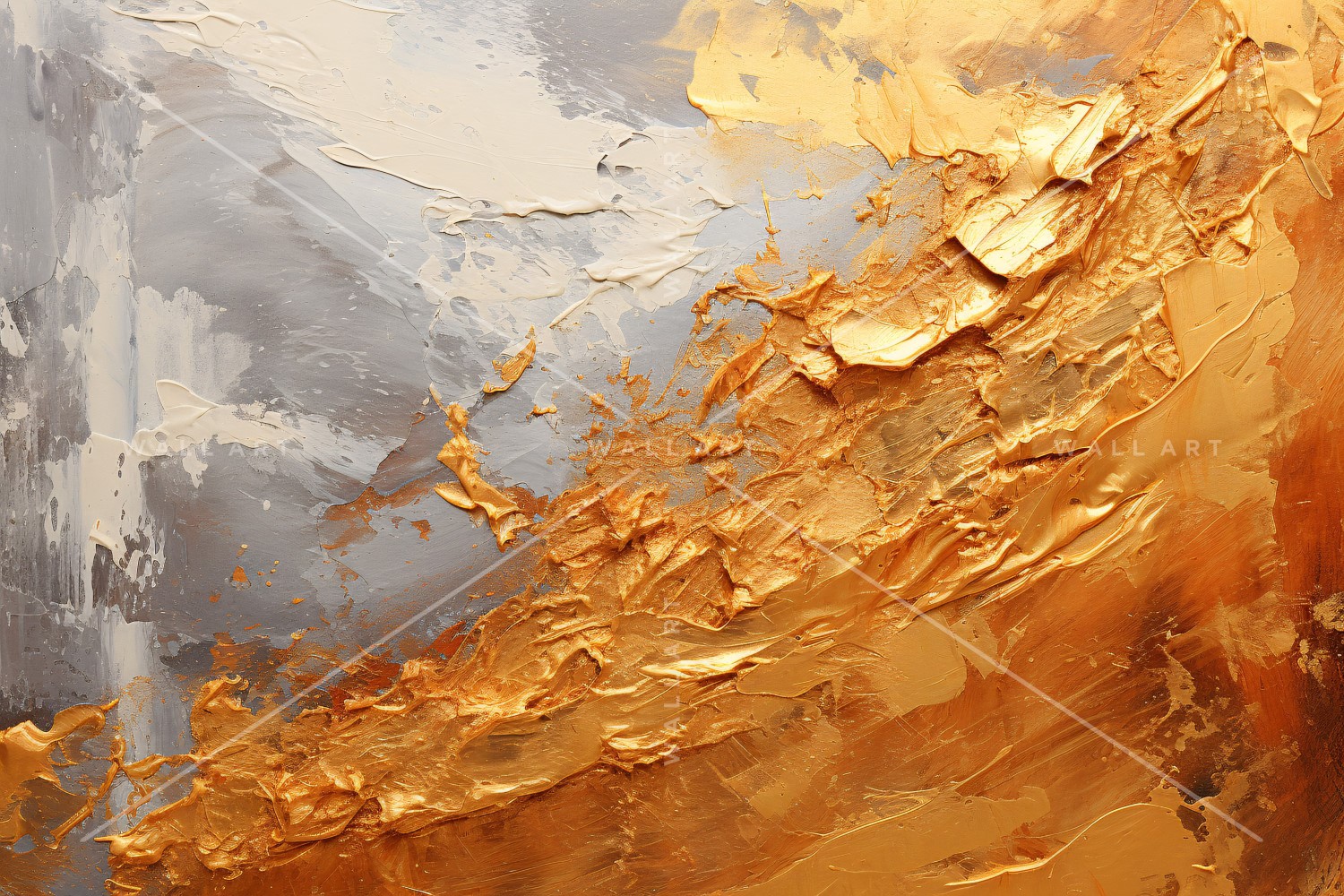 Golden Foil Brush Strokes Artistic Expression 61