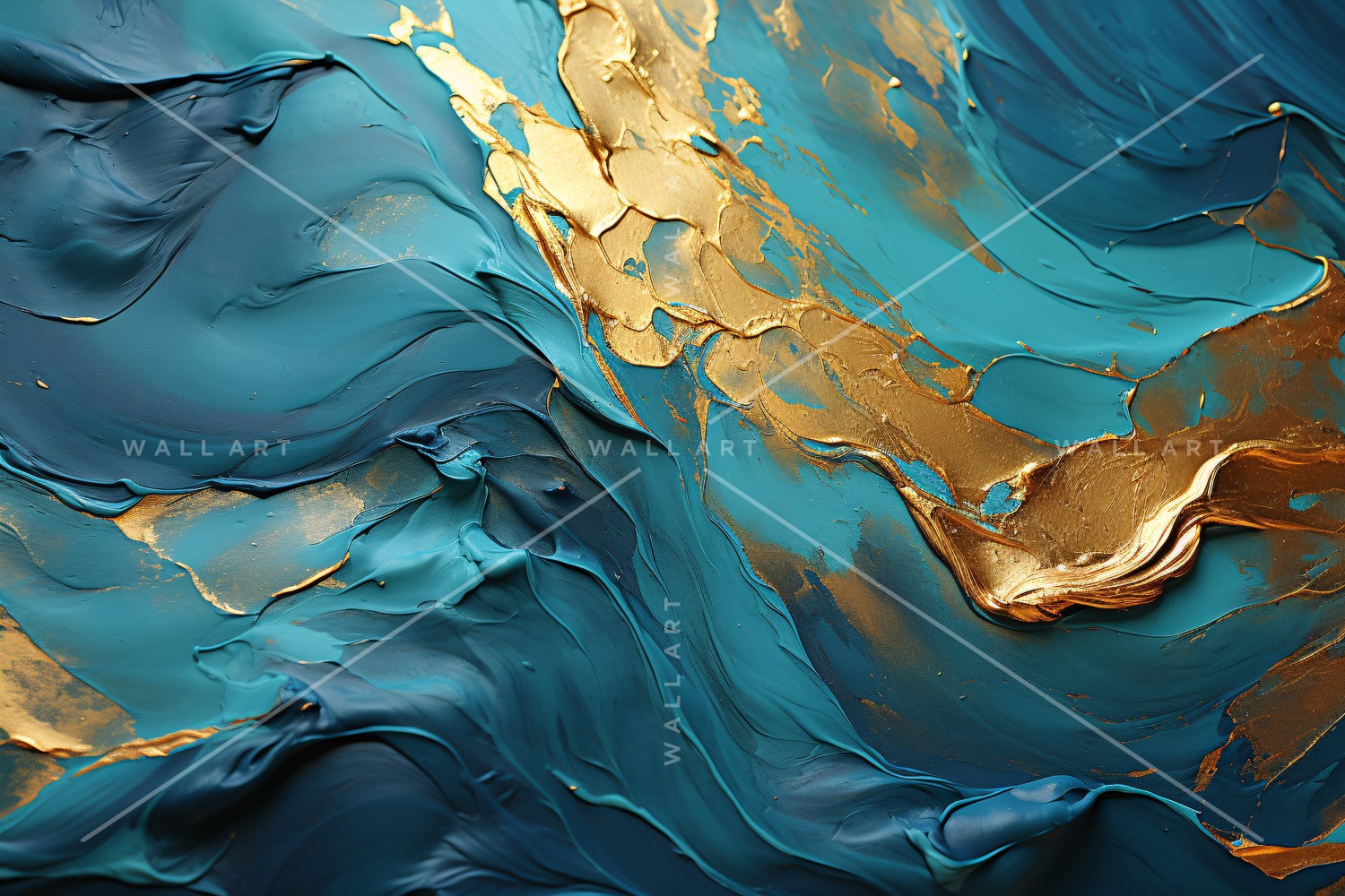 Golden Foil Brush Strokes Artistic Expression 66