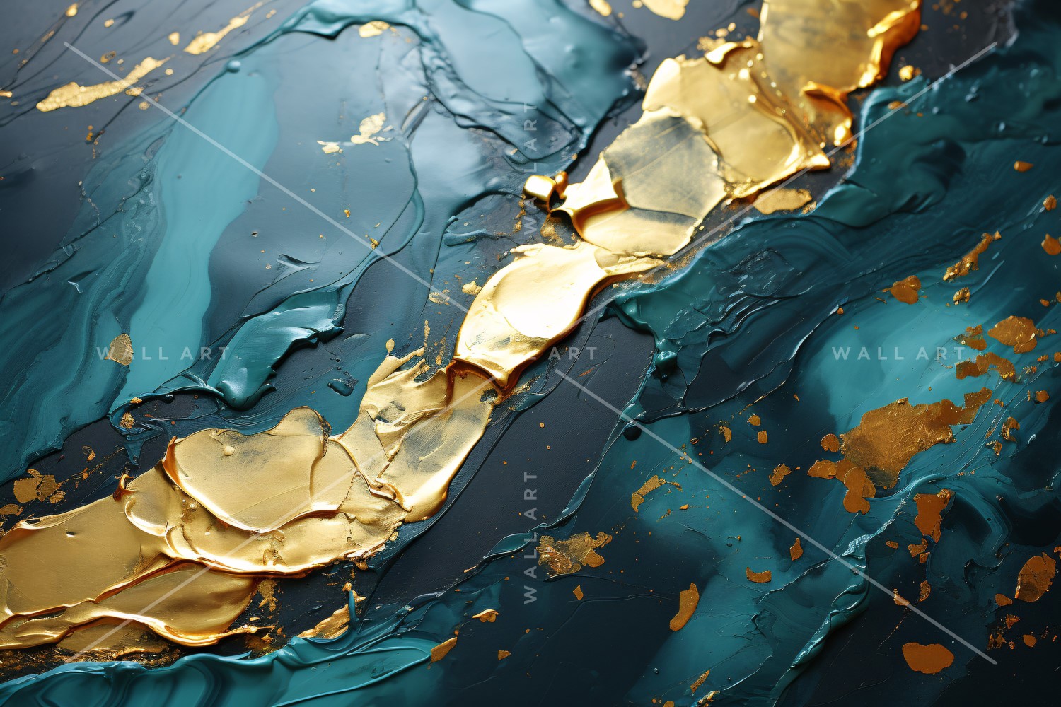 Golden Foil Art Abstract Expressions 66