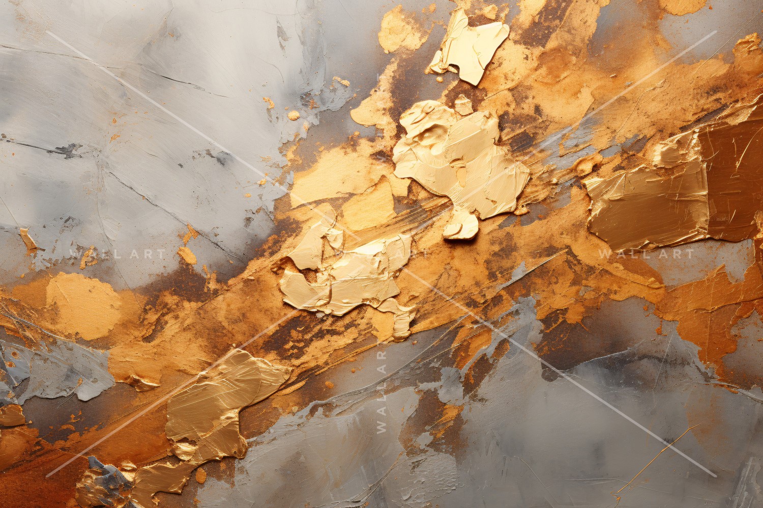 Golden Foil Brush Strokes Artistic Expression 69