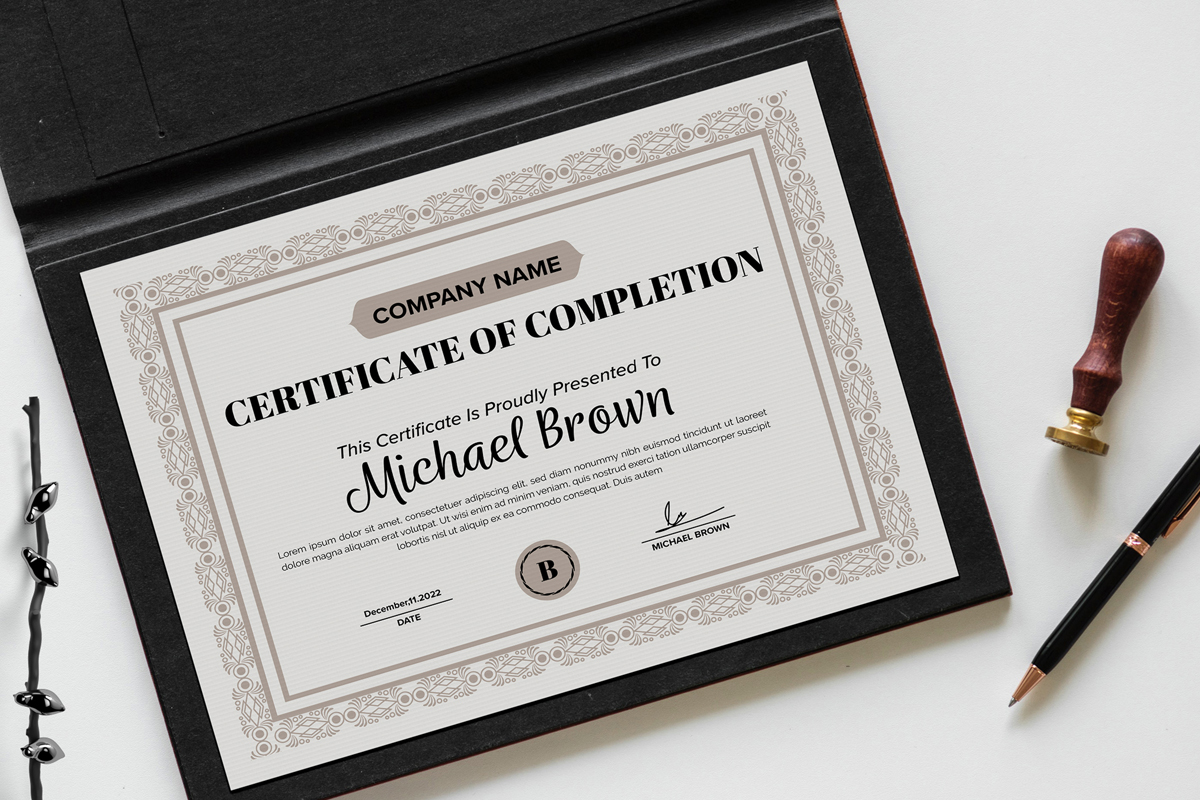 Completion Certificate Templates