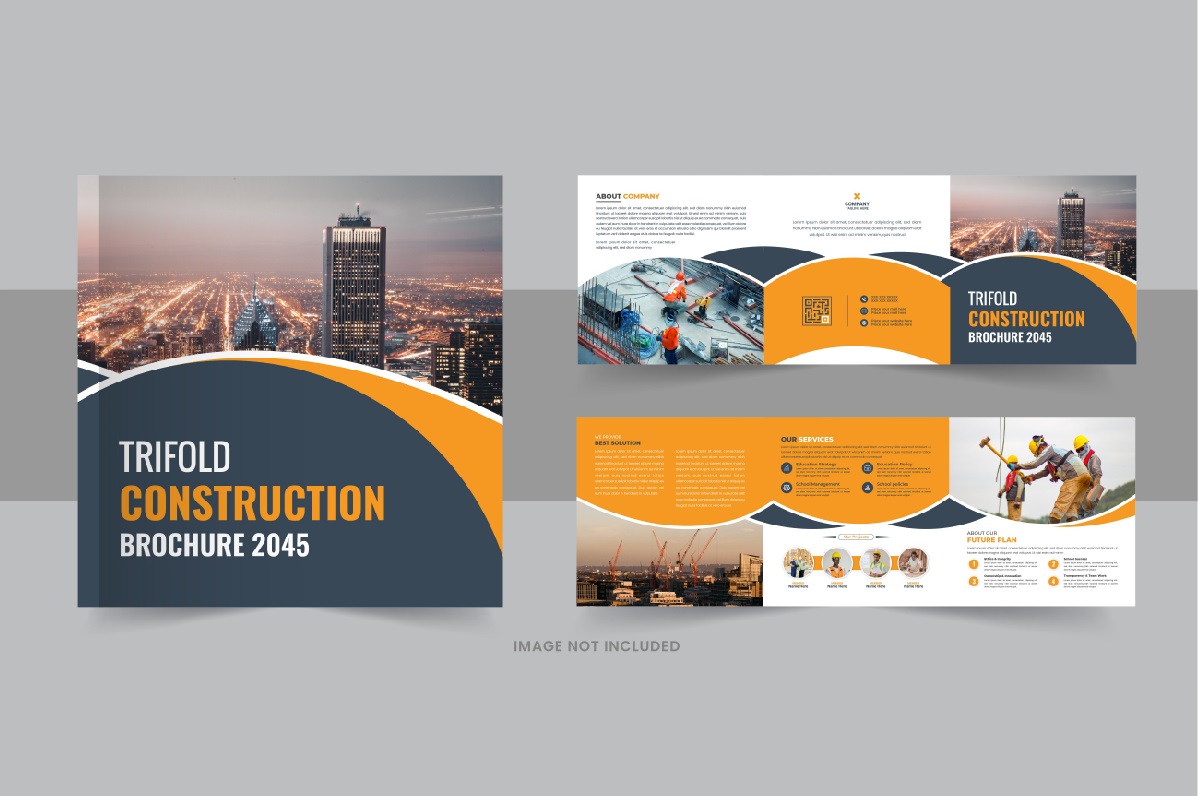 Construction and renovation square trifold brochure