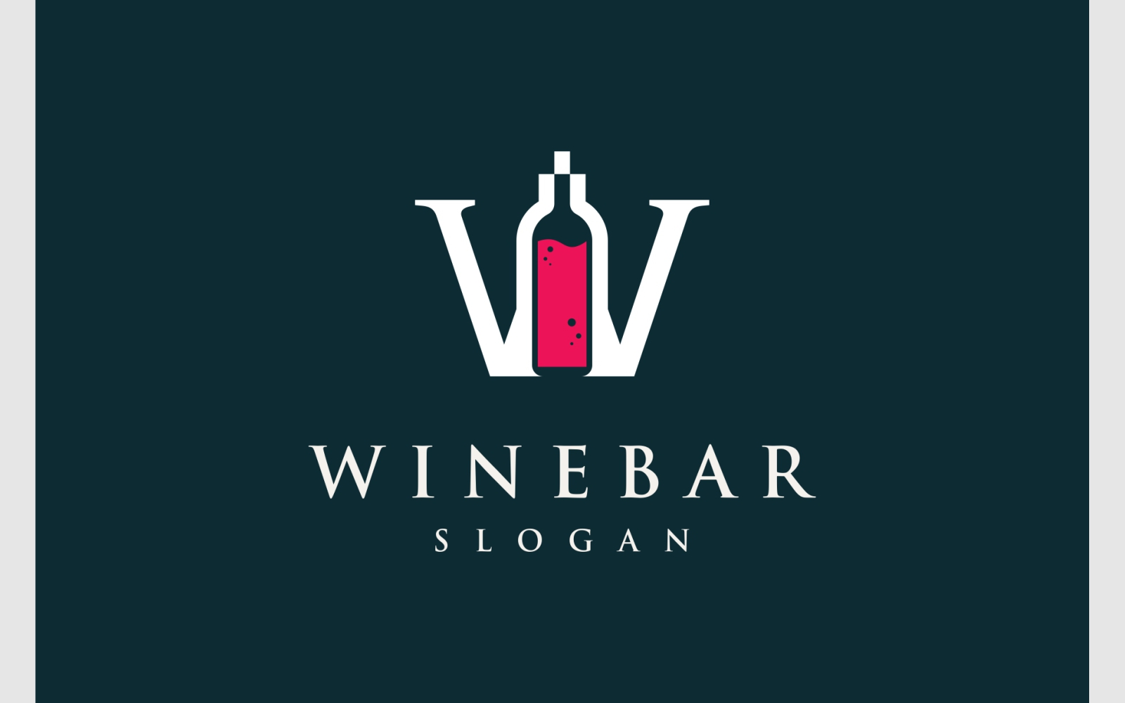 Wine Drink Bottle Letter W Logo