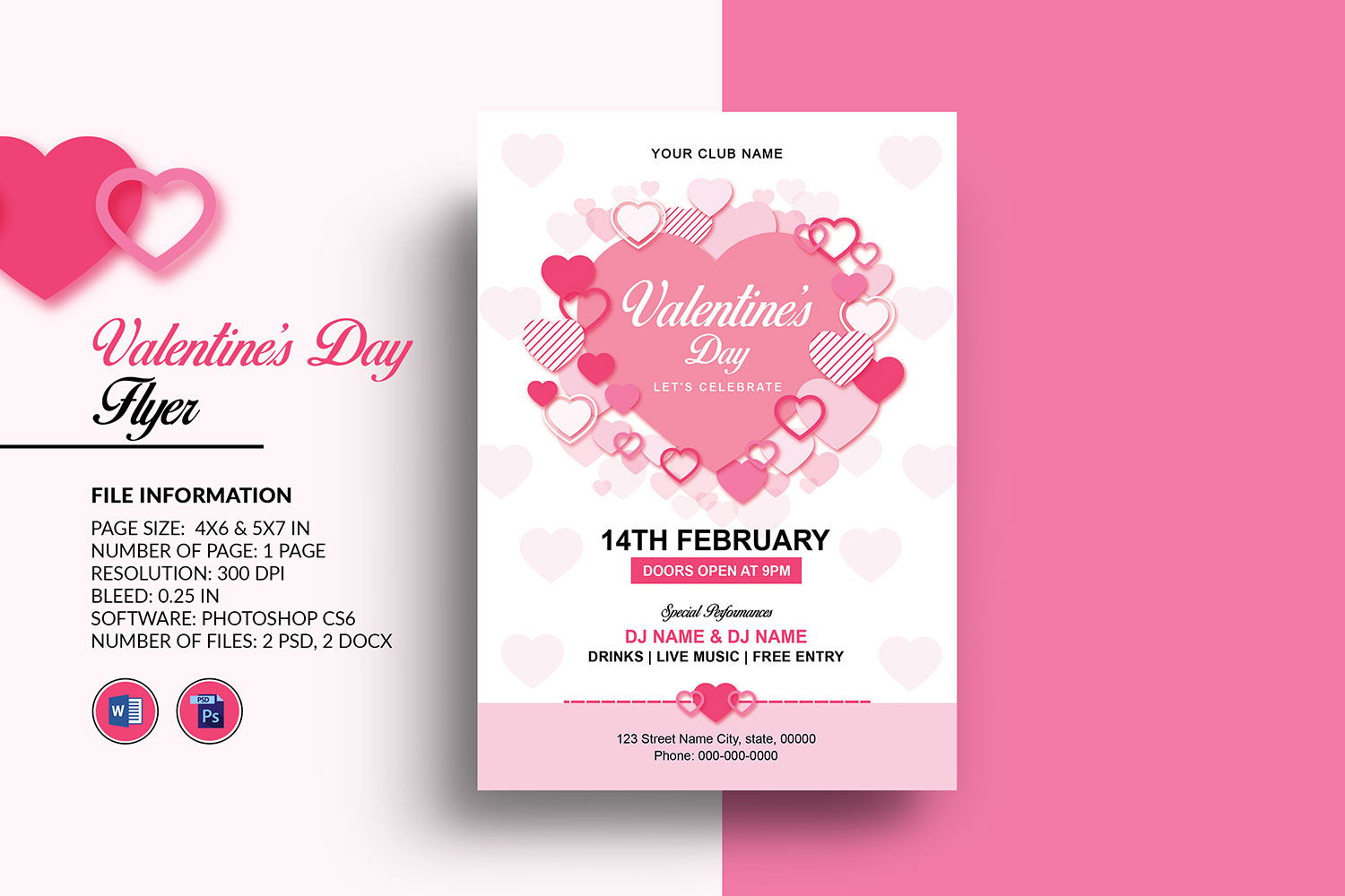 Valentine Day Celebration Party Invitation Flyer