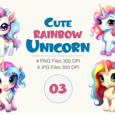 Rainbow Unicorn Illustrations Templates 381406