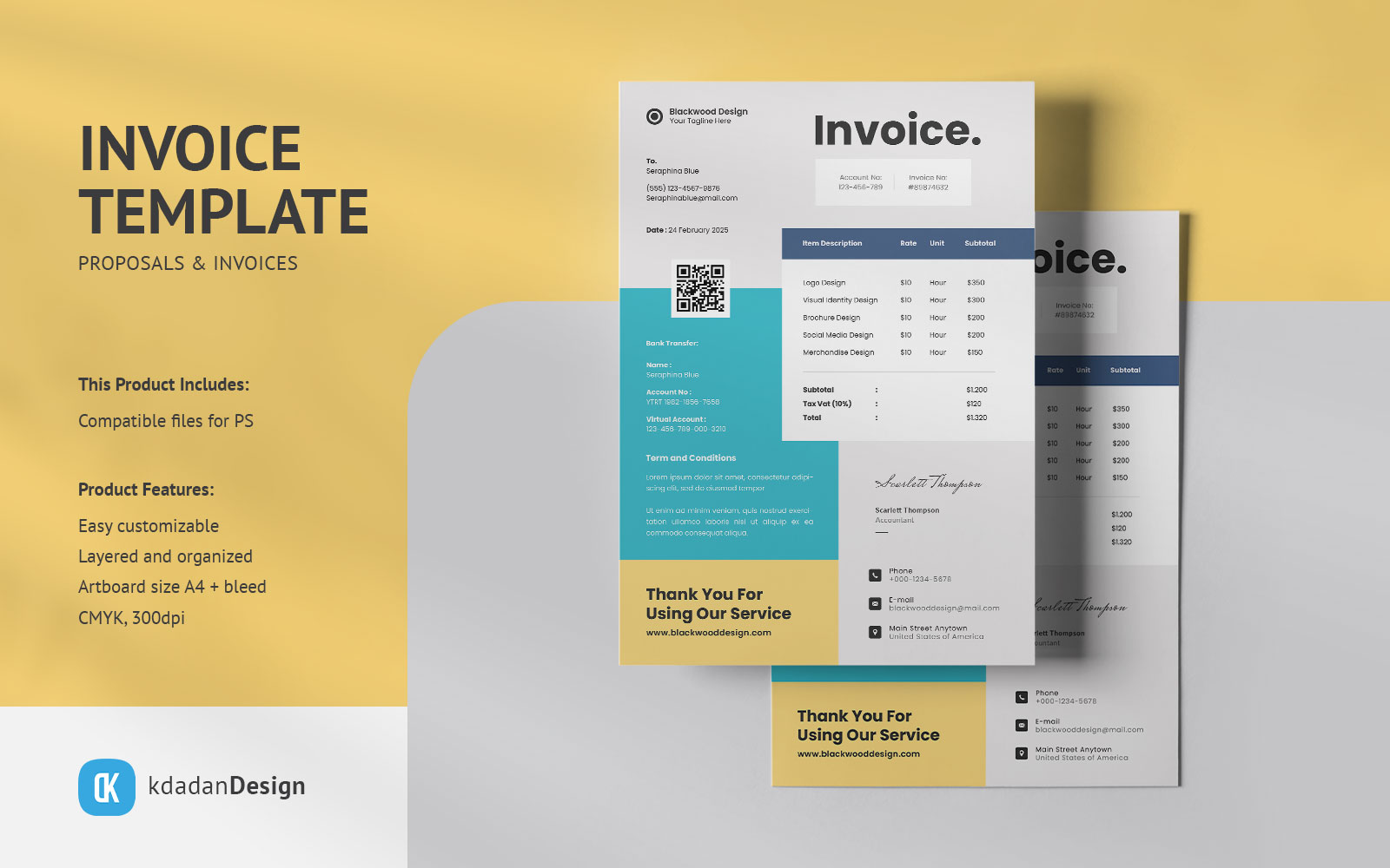 Invoice PSD Design Template Vol 06