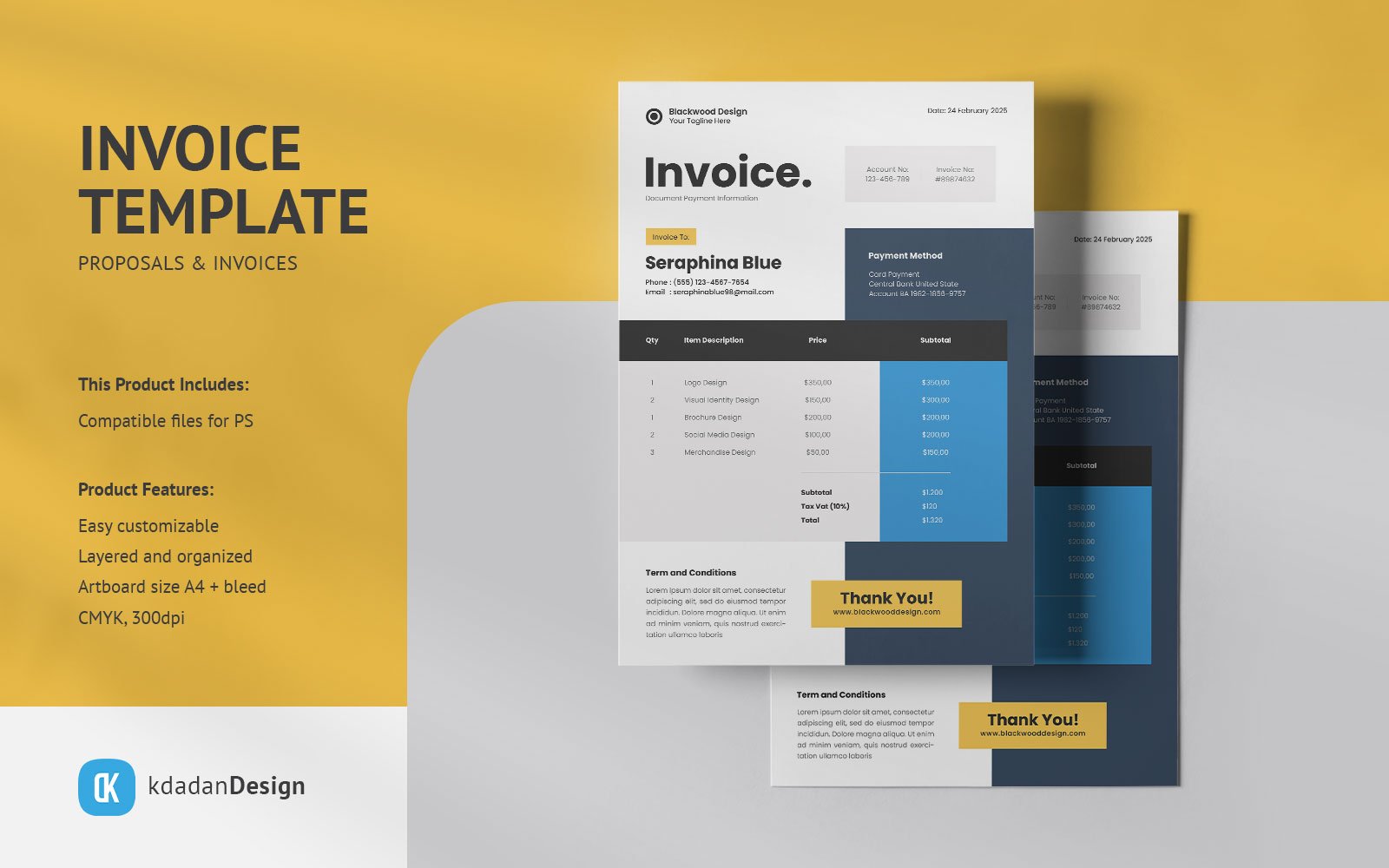 Invoice PSD Design Template Vol 09