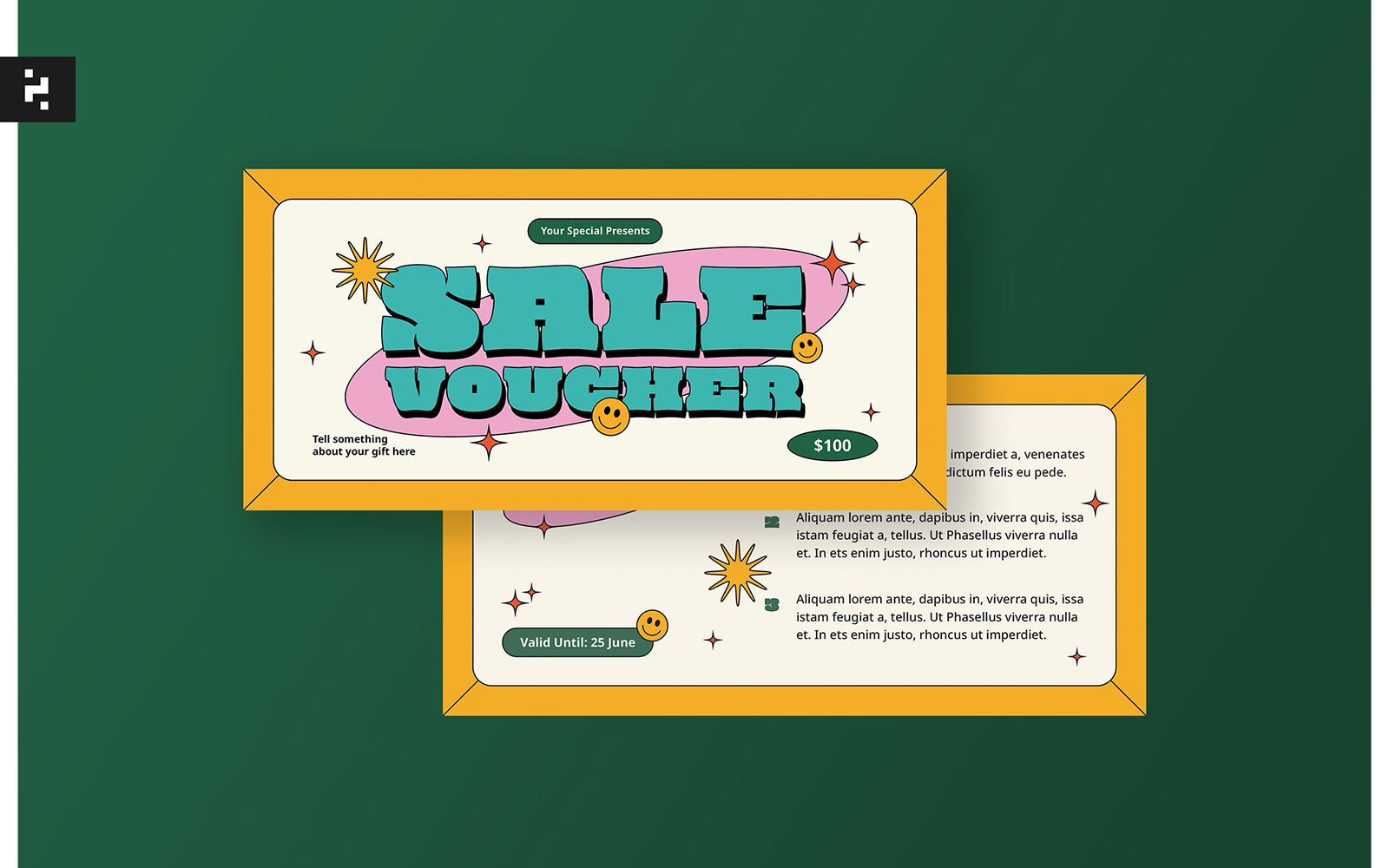 Retro Sale Voucher Template