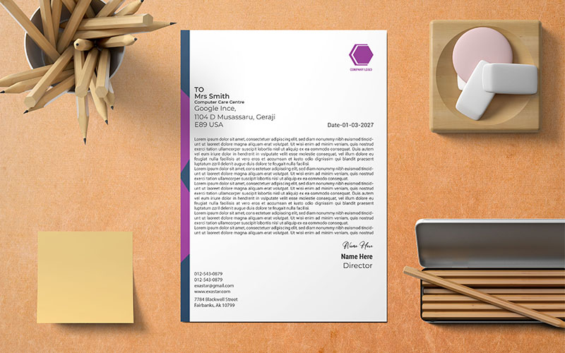 Company Letterhead Design with 4 Color