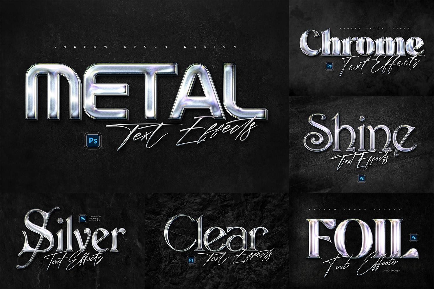 Chrome Photoshop Text Effects