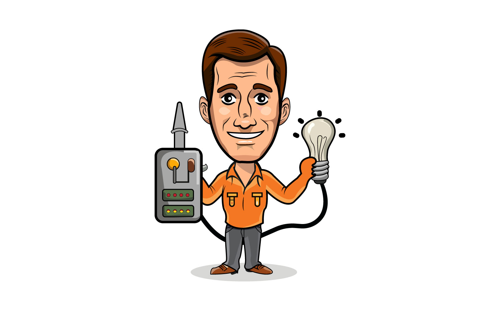 Electrician man vector illustration