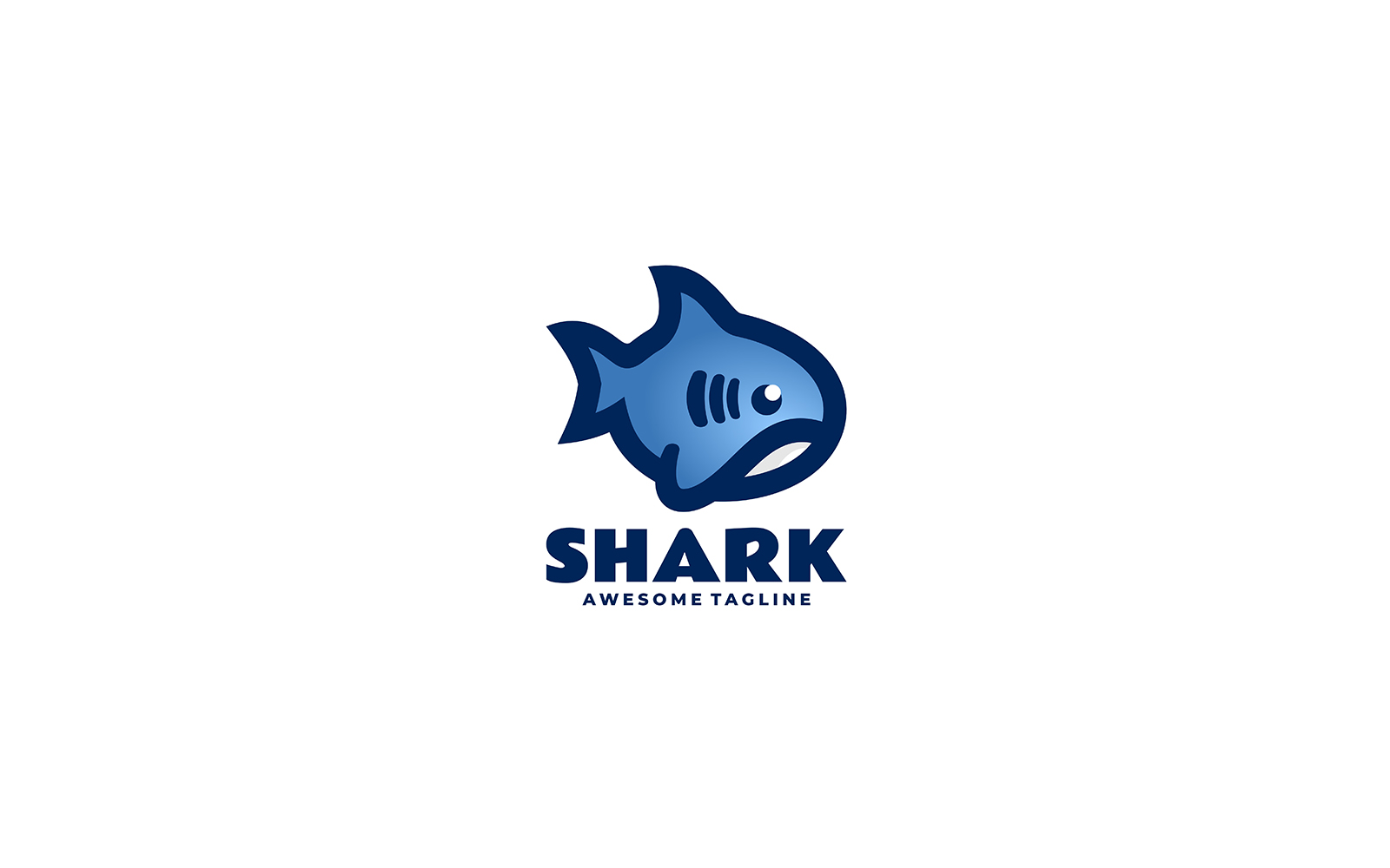 Shark Simple Mascot Logo Template 1