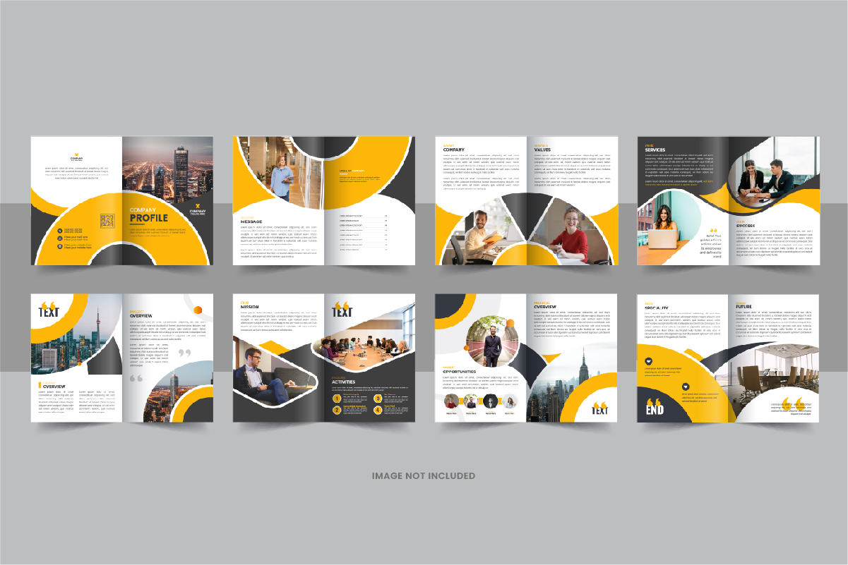 16 page corporate company profile brochure design layout