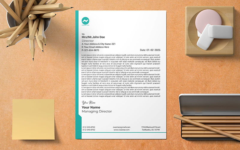 Minimal & creative letterhead design template_180