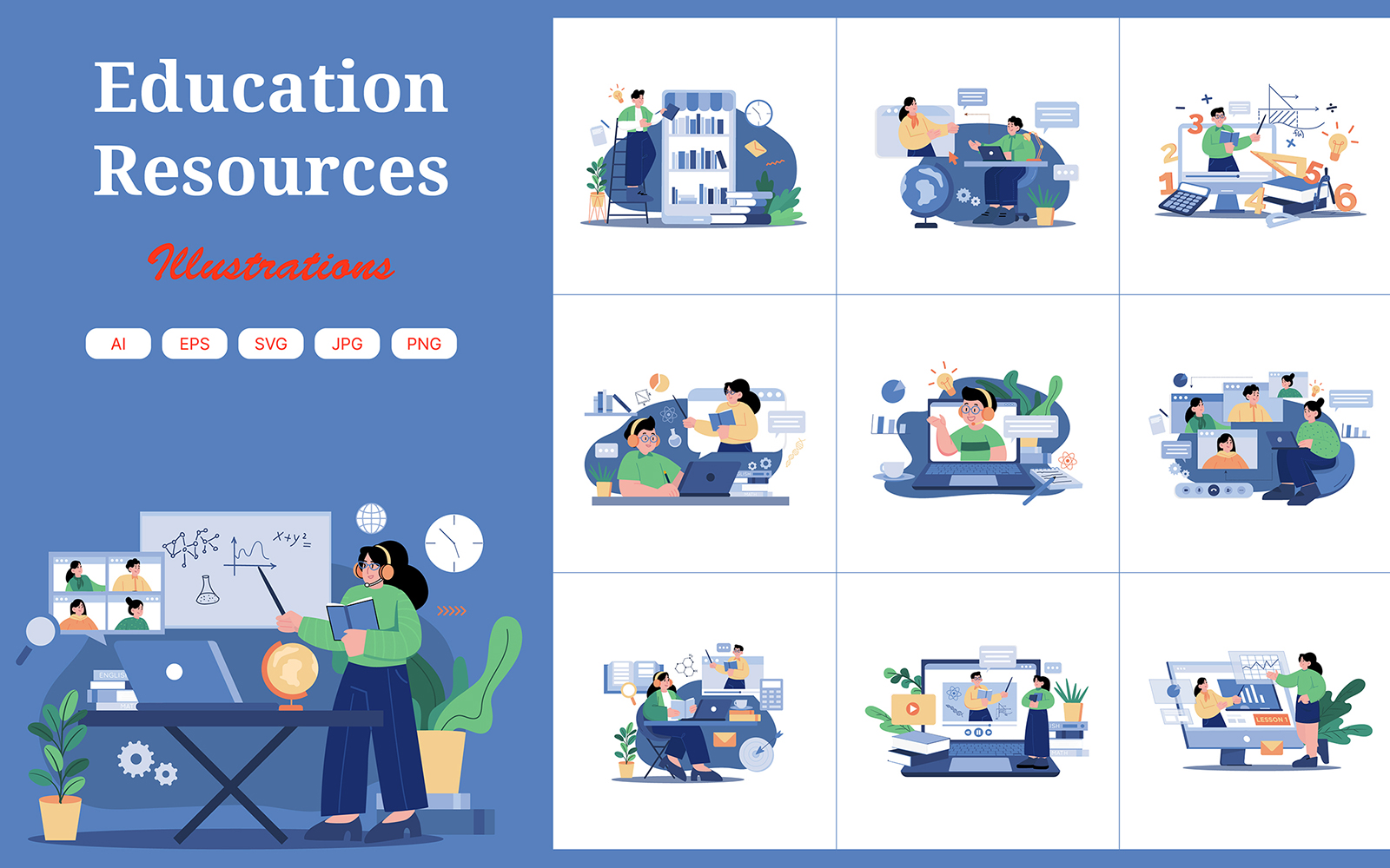 M450_Online Education Illustration Pack