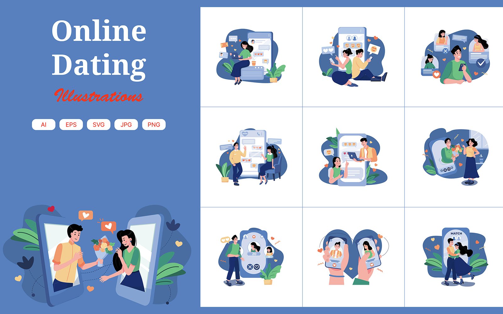 M435_Online Dating Illustration Pack