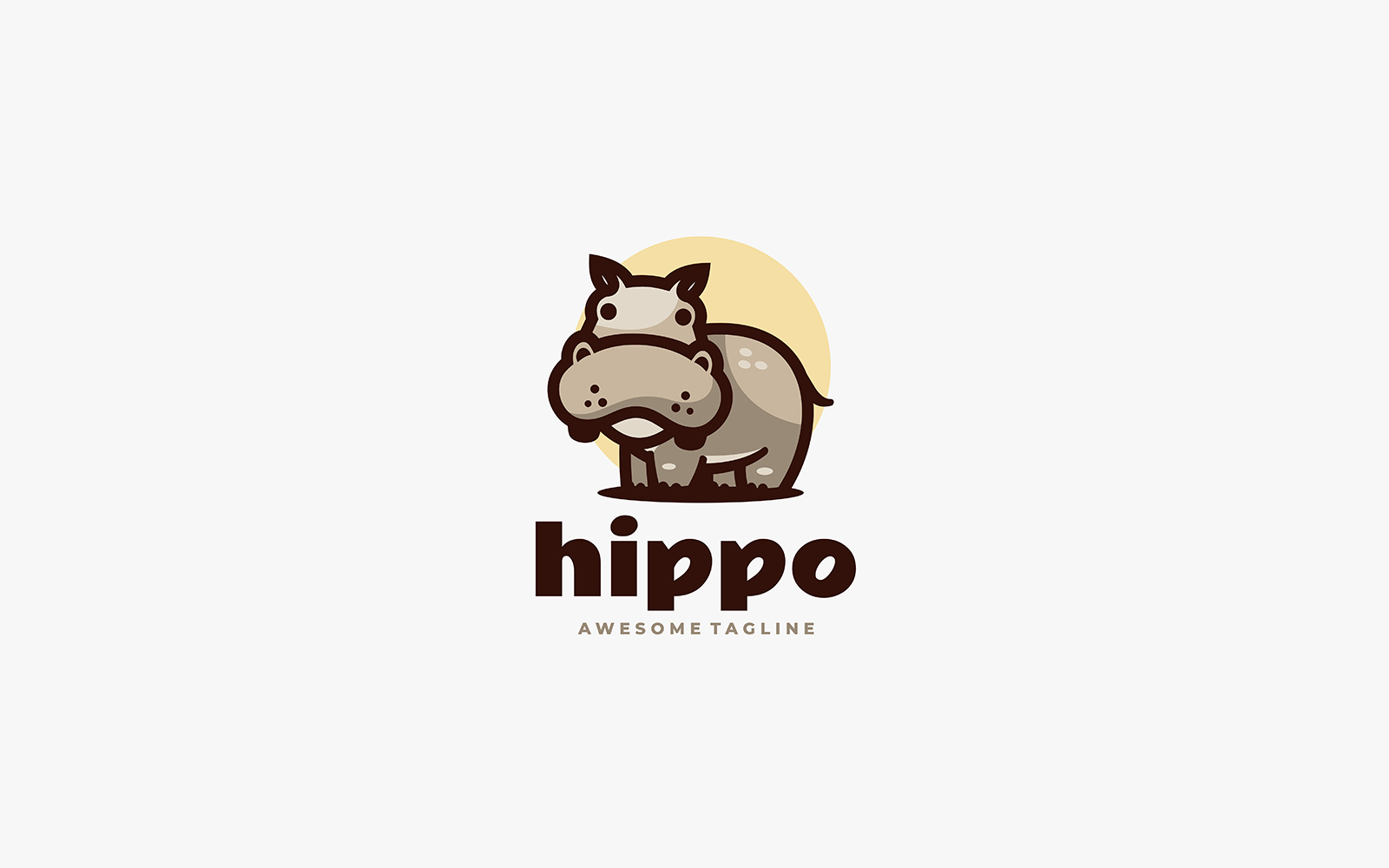 Hippo Simple Mascot Logo Design