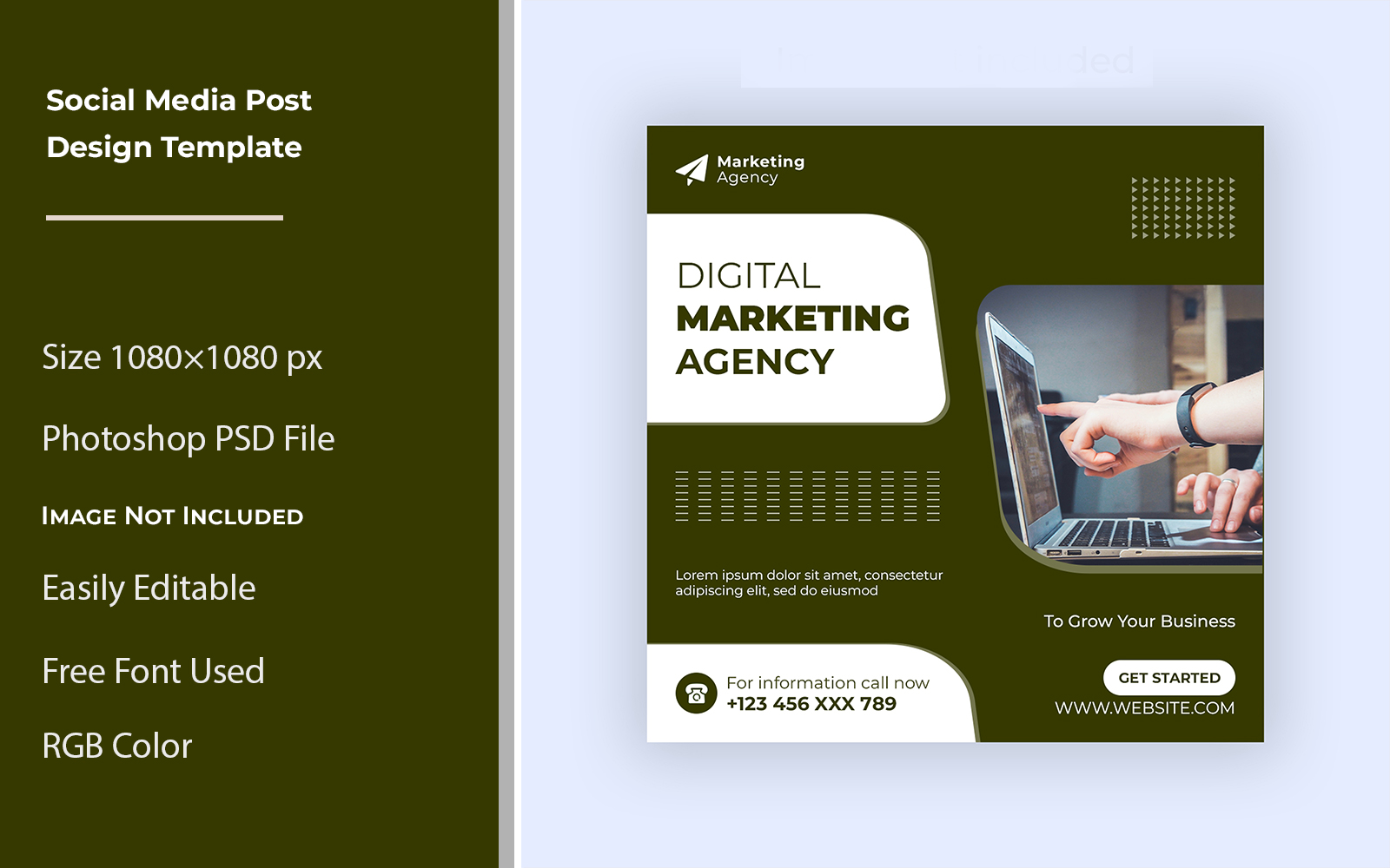 Digital marketing social media post design template by