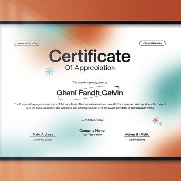 Gradient Certificate Certificate Templates 382332