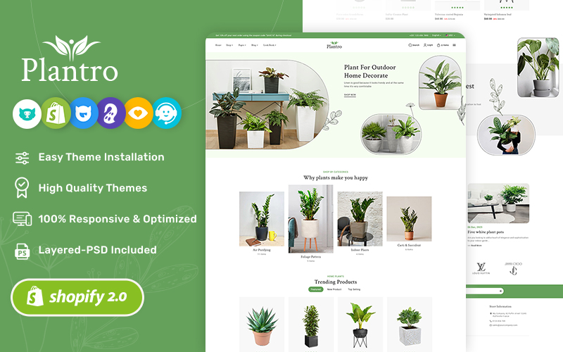 Plantro - Clean & Fresh Shopify Responsive Theme For Nursery, Gardening & Flower Pots